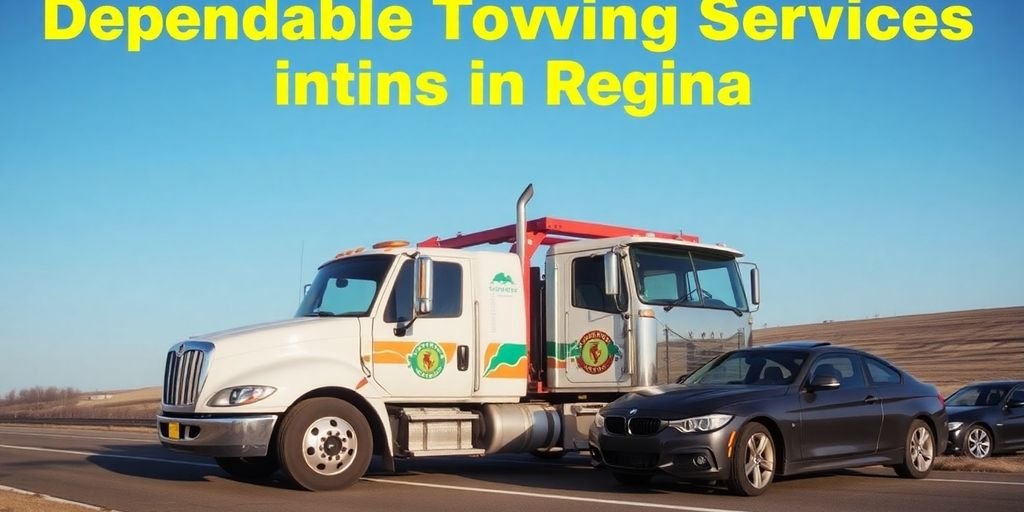 Tow truck helping a stranded vehicle on the road.
